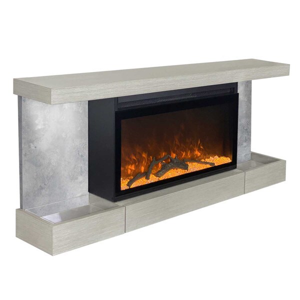 Electric Fireplace with Mantel